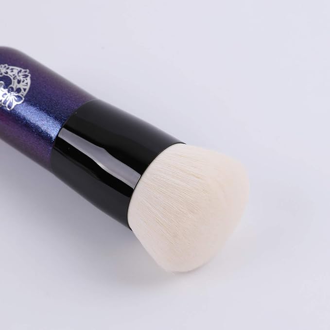 ENERGY Foundation Makeup Brush With Brush Clean Flat Top Kabuki for Face - Perfect For Blending Liquid, Cream or Flawless Powder Cosmetics - Buffing, Stippling, Concealer - Premium Quality Synthetic Dense Bristles-GlimoraGlow