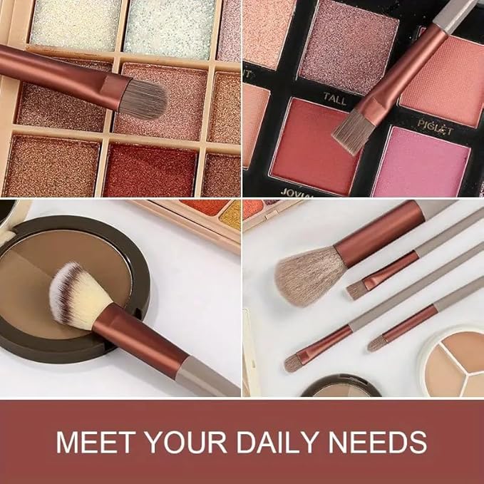 Foundation Makeup Brush Set Kit | 13 Pcs Premium Synthetic Kabuki Eye Shadows Make Up Brushes + 1 Sponge + 1 Brush Bag for Travel and Home Use (PINK)-GlimoraGlow