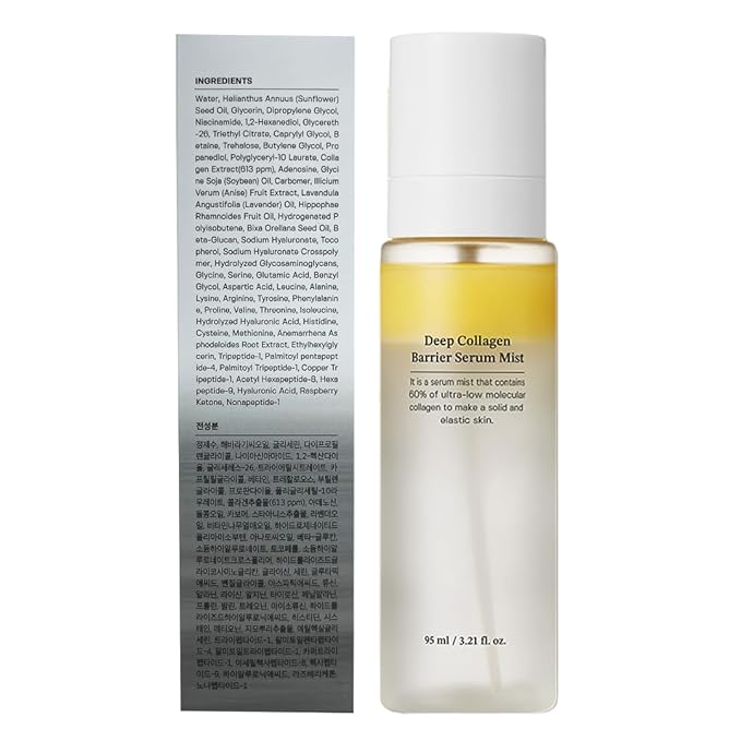 SUNGBOON EDITOR Deep Collagen Barrier Serum Mist | Real Collagen, Multi Peptides, Hydration, Wrinkle Care for Dry Skin, Wrinkles, Korean Moisturizer, Korean Skin Care, Glass Skin Mist-GlimoraGlow