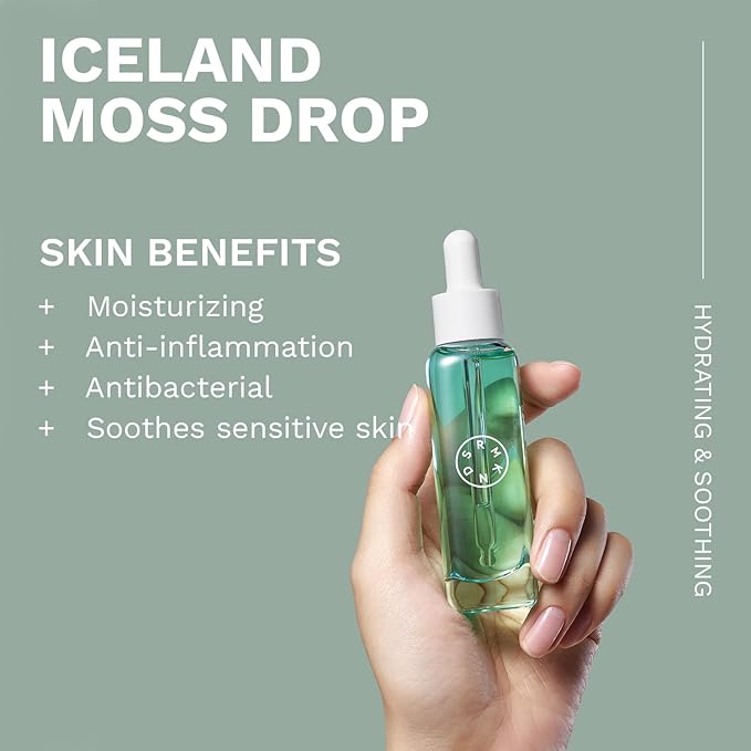 SERUMKIND Iceland Moss Serum - Soothing and Moisturizing Korean Face Serum 1.01 fl.oz. – Malachite, and Beta Glucan – Moisturize Flaky Skin - Vegan, Cruelty-Free, Unscented-GlimoraGlow