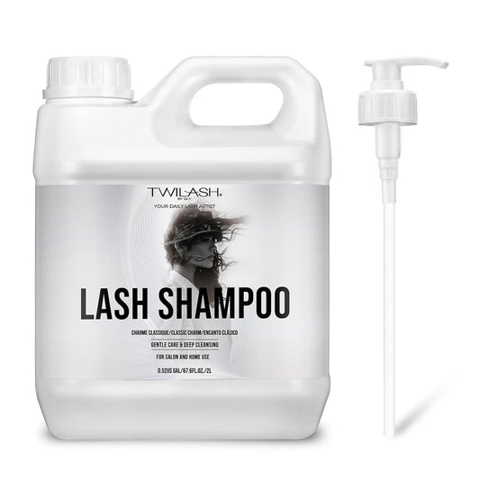 Lash Shampoo Bulk, Eyelash Cleanser for Extensions 2 Liters, Dispenser Pump, Non-irritating or Burning Eyelid Foaming Cleanser for Professional Salon and Home Use (Classic Charm-2L)-GlimoraGlow