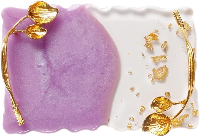 2023 Retro Nail Art Palette, Nail Painting Mixed Color Palette with Leaves Handle, Nail Holder Gel Color Makeup Display Board Pallet (Purple)-GlimoraGlow