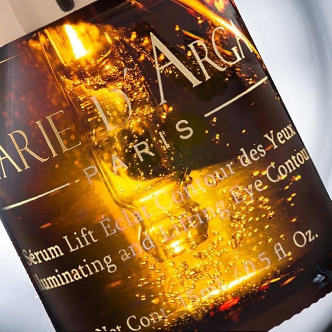 Marie d'Argan Eye Contour Serum for dark circles and puffiness, with Hyaluronic Acid, Ginseng and Hibiscus Anti-wrinkle, Repairs Bags under eyes, iluminates skin, firming effect, 15 ml,-GlimoraGlow