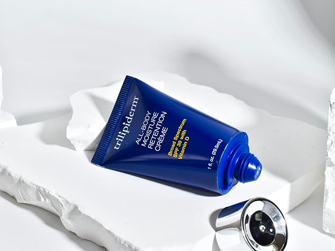 Trilipiderm All-Body Moisture Retention Crème Broad Spectrum SPF 30 with Vitamin D – 2-PACK of Travel-Size 3 Ounce Tubes – Plant-Based All-Day Hydration, Sunscreen for Body and Face-GlimoraGlow