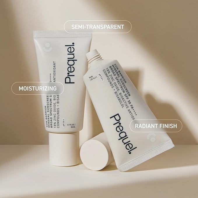 Skin Sun Barrier Mineral Sunscreen SPF 50. PA++++ Broad Spectrum Zinc Oxide Sunblock with Semi-Transparent Lightweight Texture. Moisturizing UV Defense for Face. Travel Size, 1.7oz-GlimoraGlow