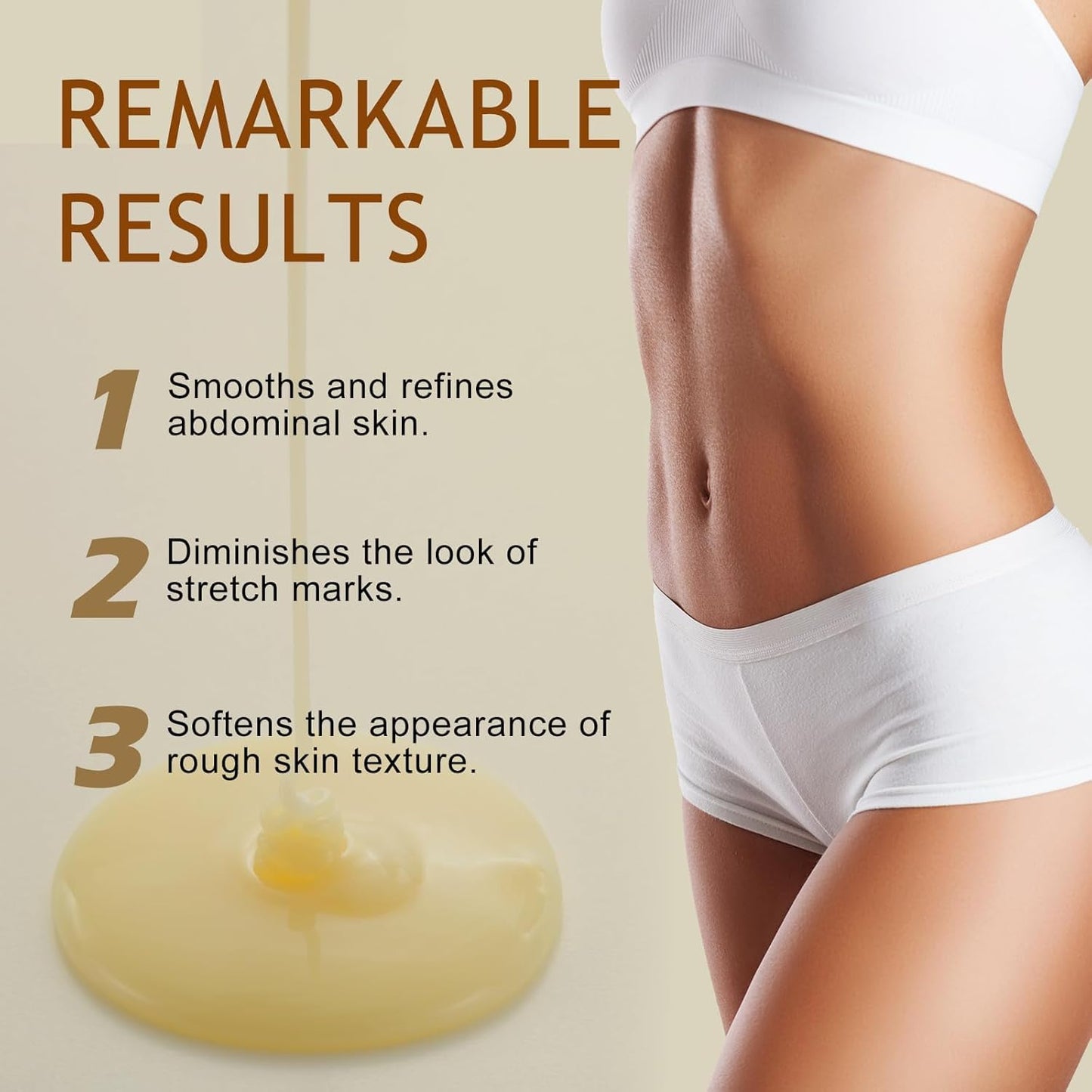 B Flat Belly Firming Cream - Stretch Mark Treatment - Clean and Gentle Belly Cream - Skin Tightening Cream for Cellulite for Stomach Mark & Thighs & Butt, Moisturizing Lifting Body Lotion-GlimoraGlow