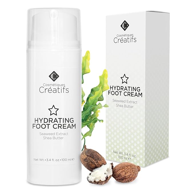 Hydrating Foot Cream for Dry Cracked Heels and Feet, 3.4 fl. oz., Deep Moisturizing Seaweed Extract and Shea Butter, Restores Soft Supple Skin-GlimoraGlow