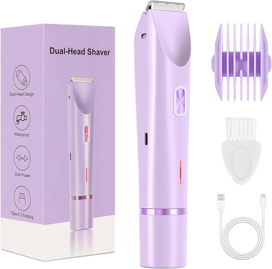 2025 New Bikini Trimmer for Women,Dermave Bikini Shaver,2-in-1 Electric Razors for Women(Purple)-GlimoraGlow
