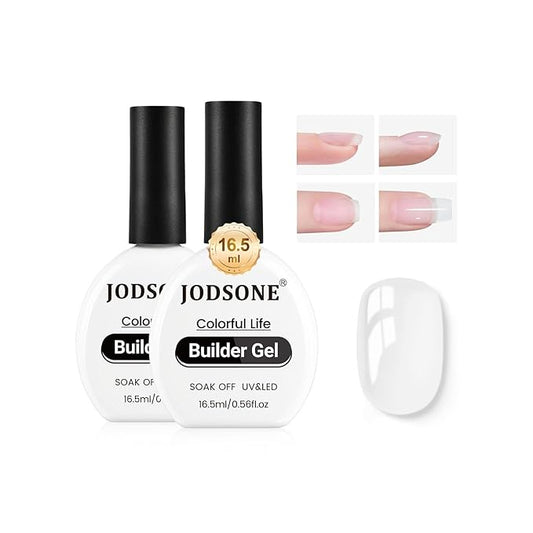 JODSONE 2Pcs 16.5ml Builder Gel Builder Nail Polish for Thickening Strengthener Building Extension and Keep The Nail Art Effect for A Longer Time and Nail Art Design Gift for Women-GlimoraGlow