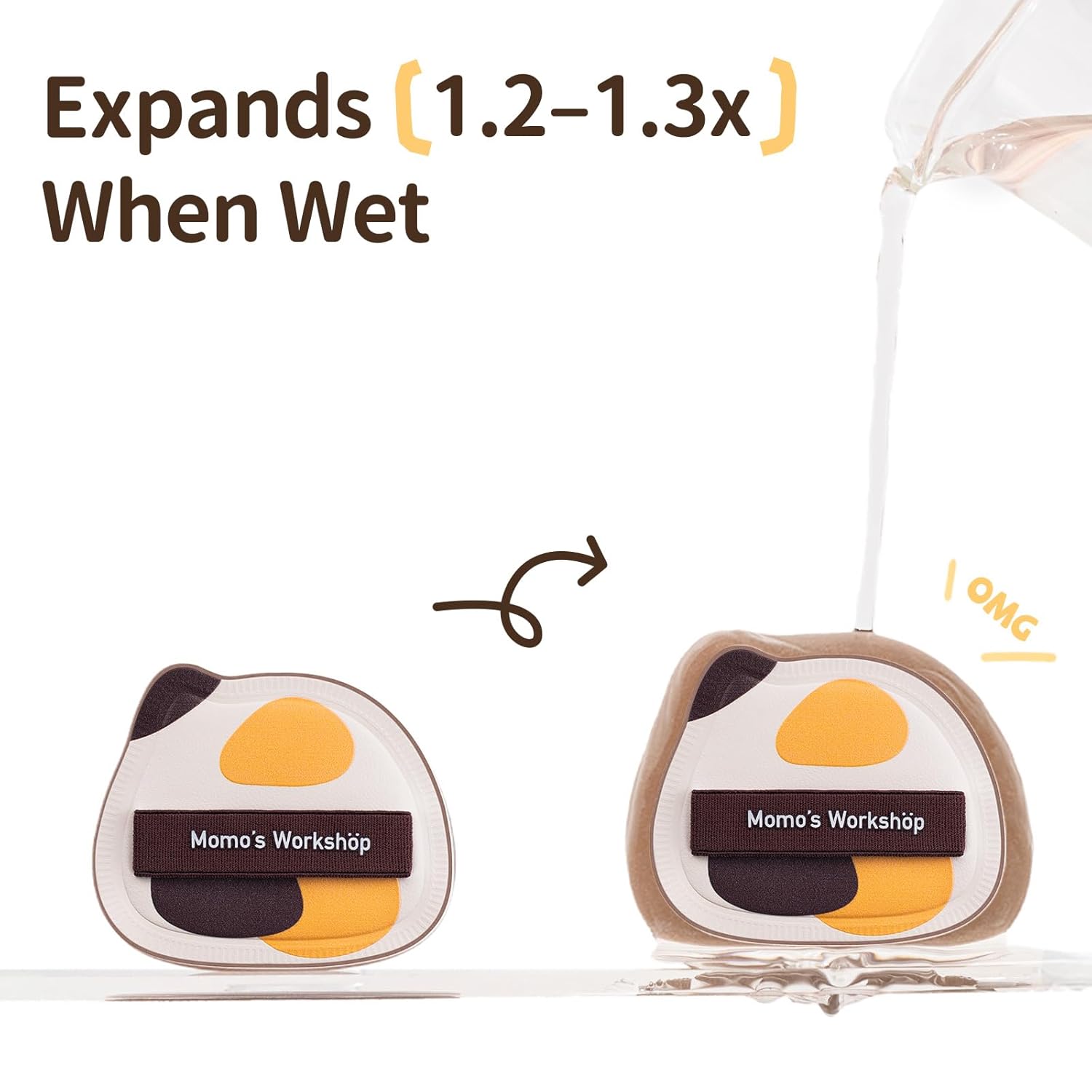 Tricolor Cat Puffs, Makeup Sponges Set, Dry&Wet Dual-Use Foundation Sponge, Expands 1.3x When Wet for Cream Foundation/Liquid Blush/Highlighter,2pcs Puffs & Storage Case-GlimoraGlow