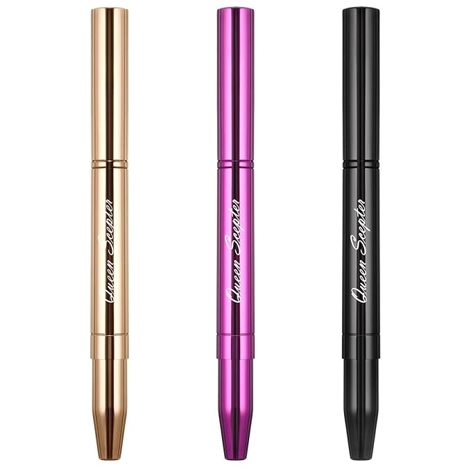 Retractable Dual End Lip Brush Concealer Brush with Cap, Lipstick Eyeshadow Foundation Makeup Brushes Gold, Black, Purple-GlimoraGlow