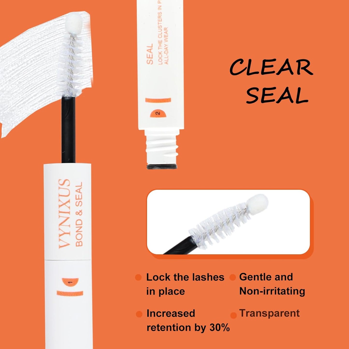 Lash Glue for Eyelash Clusters 2-IN-1 Lash Bond and Seal Waterproof Eyelash Glue DIY Lash Cluster Glue Individual Lash 72H+ DIY at Home 10ml-GlimoraGlow