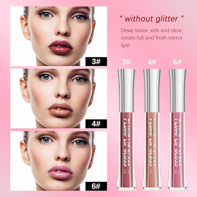 ibcccndc Lip Plumper Plumping Lip Gloss Hydrating Nourishing Lip Oil Red Liquid Lipstick Lip Care Products Mineral Oil Clear Lipgloss (6)-GlimoraGlow
