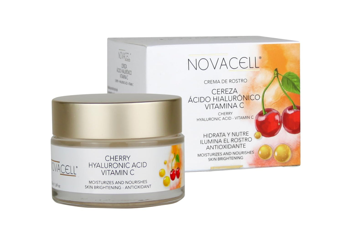 Cherry Face Mositurizer Cream with Hyaluronic Acid & Vitamin C - Nourishing, Youth Preserving, Fills Expression Lines & Wrinkles - 50 ml-GlimoraGlow