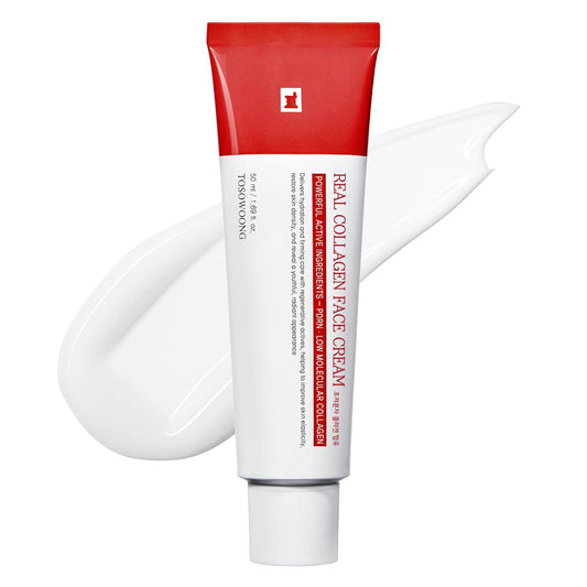 Real Collagen Face Cream, Face & Neck Collagen Face Moisturizer, Tightening, Firming, Lifting & Glow Boosting Cream with Collagen & Hyaluronic Acid, Korean Skincare, 50ml / 1.69 fl. oz.-GlimoraGlow