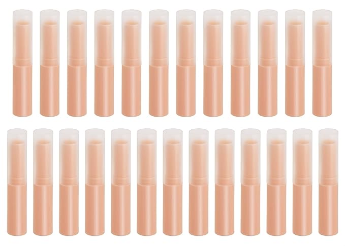 0.14oz Empty Flavored Lip Balm Container Tubes Plastic Homemade Moisturizing Lip Stick with Caps Bulk Fit for Women Adult DIY Making Supplies, 25 Count (Pink)-GlimoraGlow