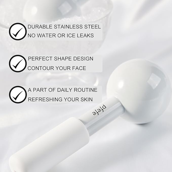 Ice Globes for Face & Eyes, Unbreakable Stainless Steel Cryo Sticks for Beauty Routines, Facials Cold Roller Cooling Globes for Puffiness, Wrinkles, Dark Circles, Headaches-GlimoraGlow