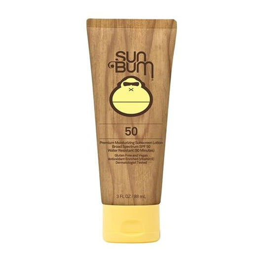 Sun Bum Original SPF 50 Sunscreen Body Lotion - Broad Spectrum Moisturizing Sunscreen with Vitamin E - Hawaii 104 Act Compliant (Made without Octinoxate & Oxybenzone) - Travel Friendly - 3 oz-GlimoraGlow