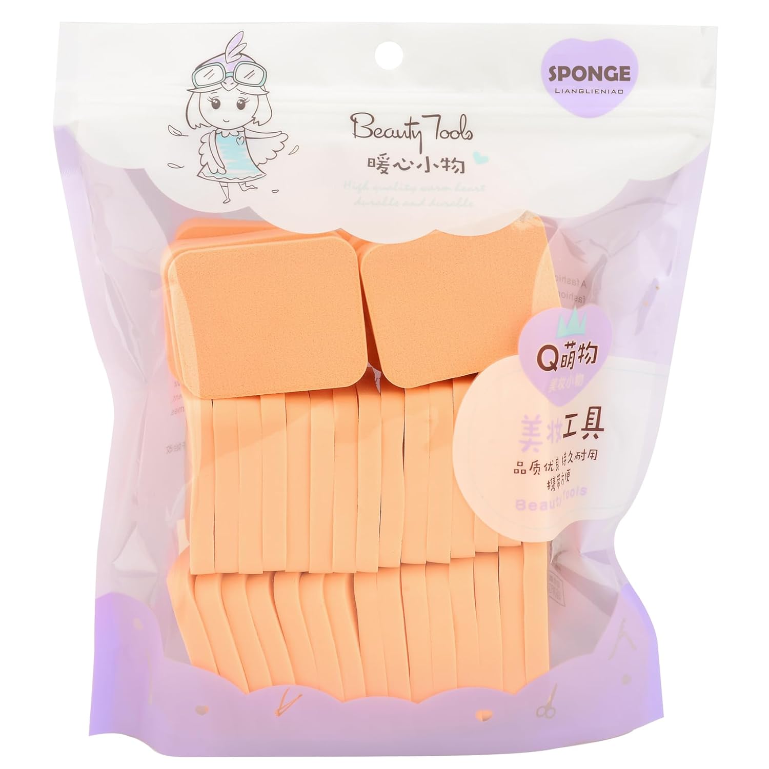 40 PCS Makeup Blenders Sponges Set, Use for Dry and Wet, Perfect for Full Face Curve Blending, Cream, Liquid, Powder Foundation Cosmetics, Latex Free & Soft & Flexible, Square-GlimoraGlow