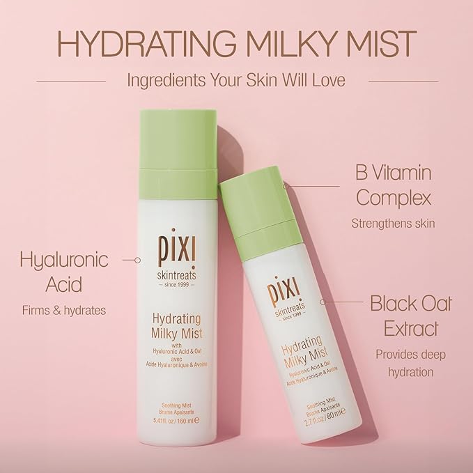 Pixi Beauty Milky Mist 2.70 Fl Oz | Hydrating Moisturizer for Dry Skin | Infused with Hyaluronic Acid-GlimoraGlow
