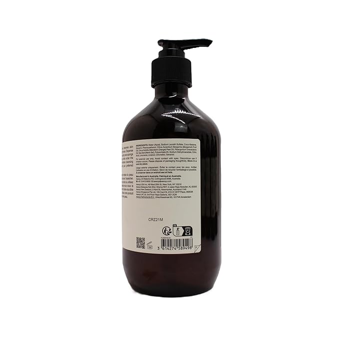 Aesop Geranium Leaf Body Cleanser | Non-drying Gentle Cleanser | Geranium Leaf, Mandarin Rind, Bergamot Rind | 16.9 oz / 500mL (Pack of 3)-GlimoraGlow