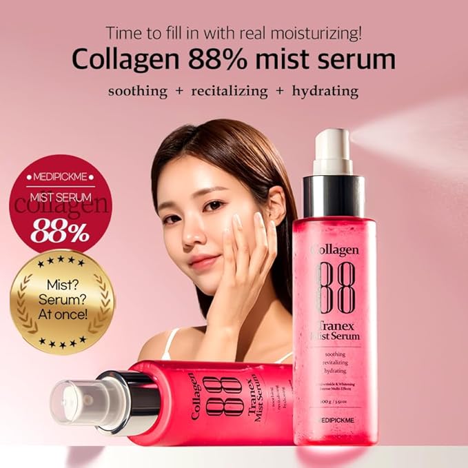 Collagen Double Eight Facial Mist Serum 100ml – Hydrating Face Mist & Makeup Setting Spray with Deep Collagen Barrier Protection for Long-Lasting Moisture & Radiant Skin-GlimoraGlow