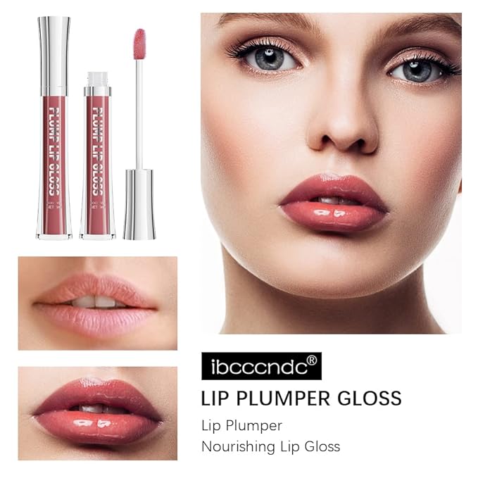 ibcccndc Lip Plumper gloss,Natural Lip Plumper,High Shine Lip Plumper,Lip Enhancer for Fuller,Sexy Lip Gloss,Shiny Lip Gloss For Girls and Women (3)-GlimoraGlow