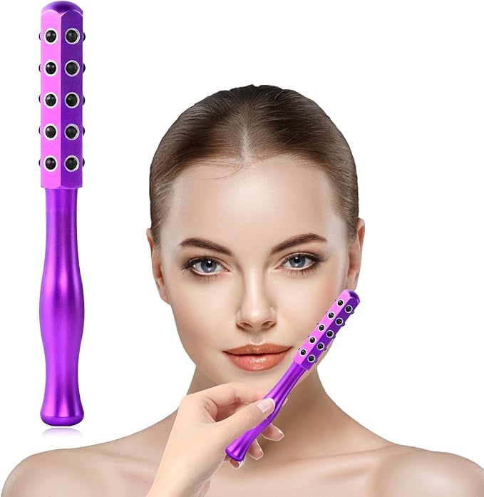 2025 Beauty Roller – Germanium Stone Face Sculpting Tool, Uplift Facial Massaging Beauty Tool, Firming Massage Wand for Skin Tightening, Portable Cooling & Sculpting (Purple)-GlimoraGlow