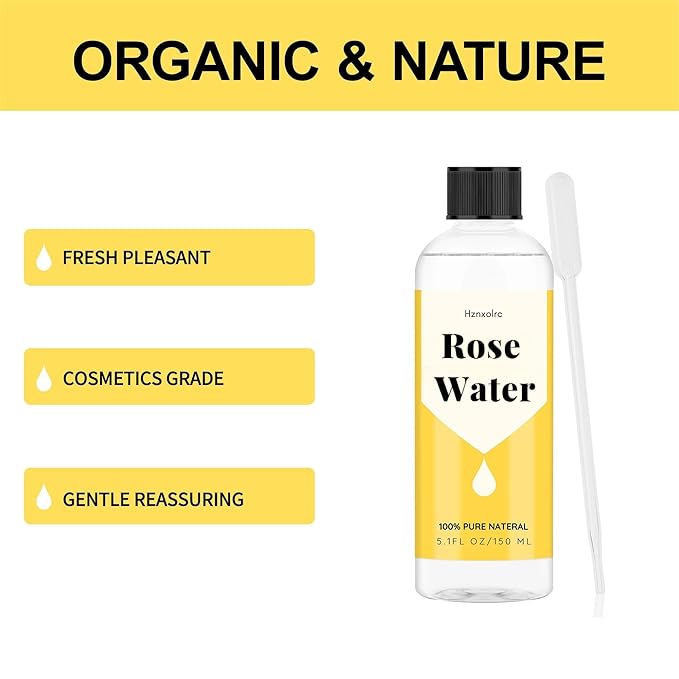 5.1 fl oz Rose Hydrosol for Face Hydrating Mist Hydration, 100% Pure Rose Water, Cleanses & Softens Skin, Promotes Healthy Skin Cell, Suitable for All Skin Types-GlimoraGlow
