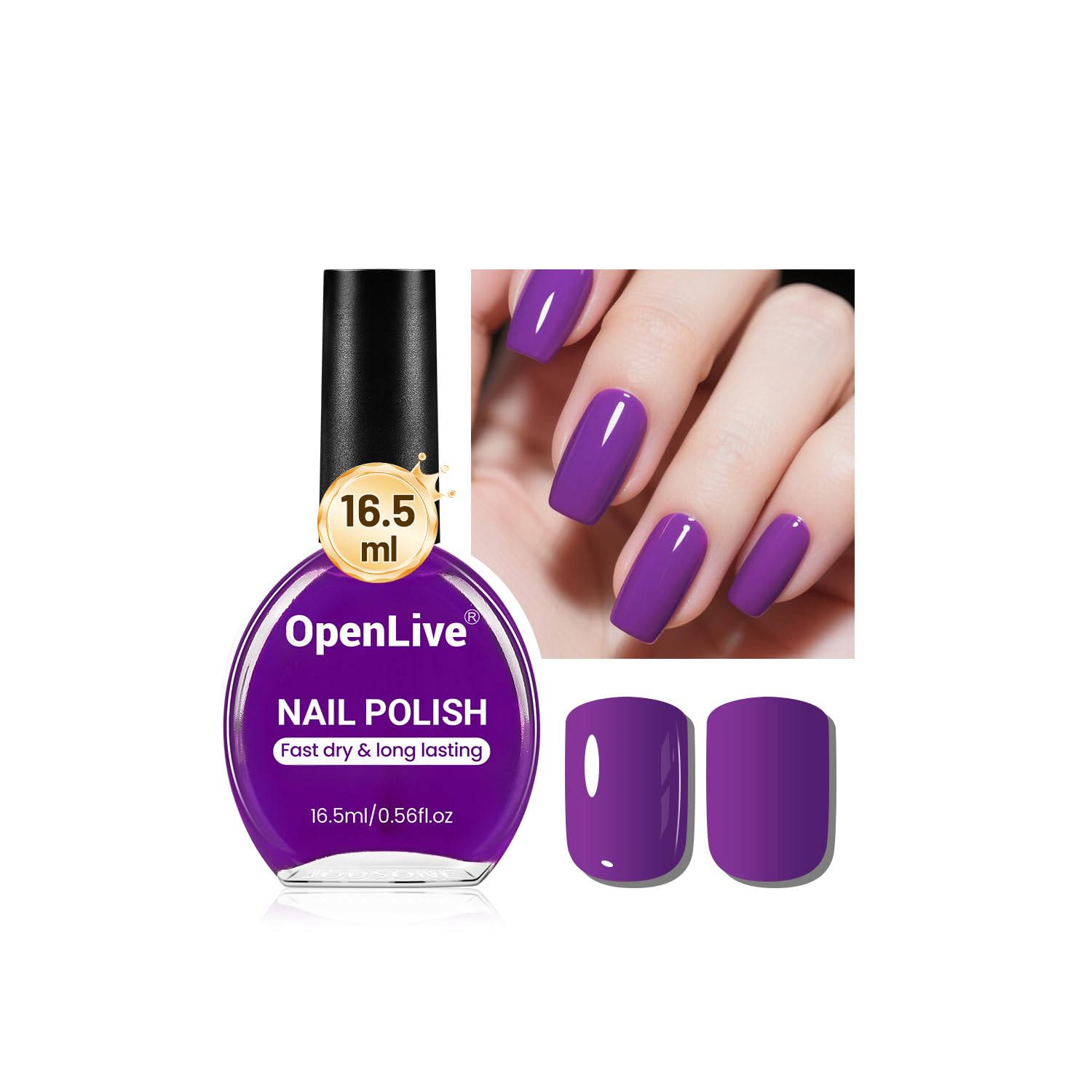 16.5ml Purple Nail Polish Large Volume Quick Drying Nail Polish, Fast Drying and Long Lasting Color Nail Art DIY Home Manicure Gift for Women-GlimoraGlow