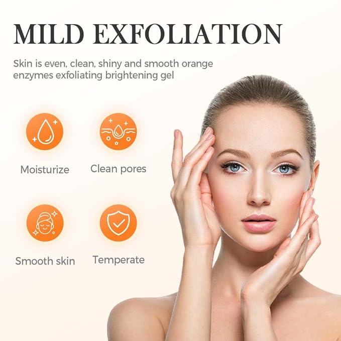 2025 New Orange Exfoliating Gel for Face and Body, Oranges Enzymes Exfoliating Gels Remove Blackheads Moisturize Skin, Upgrade Exfoliatings Cleansing Gel Scrub Clean Pores (Orange X2, One Size)-GlimoraGlow