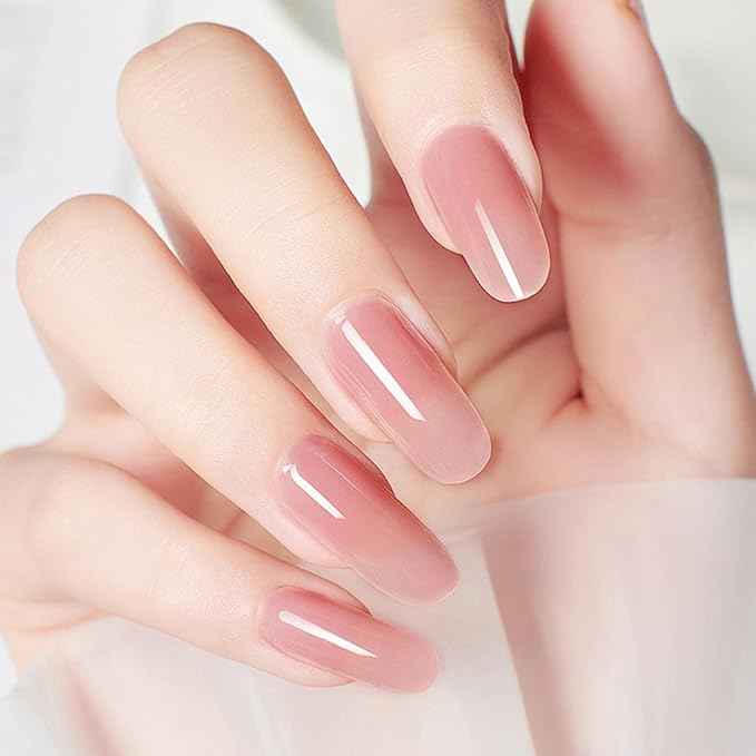 JODSONE 10ml Jelly Gel Nail Polish Set 6 Pale Colours White Pale Red Soft Pink Natural Nude Pale Purple Fresh Pink Purple All Seasons Neutral Soak off LED Lamp Gel Manicure Set for Nail Art-GlimoraGlow