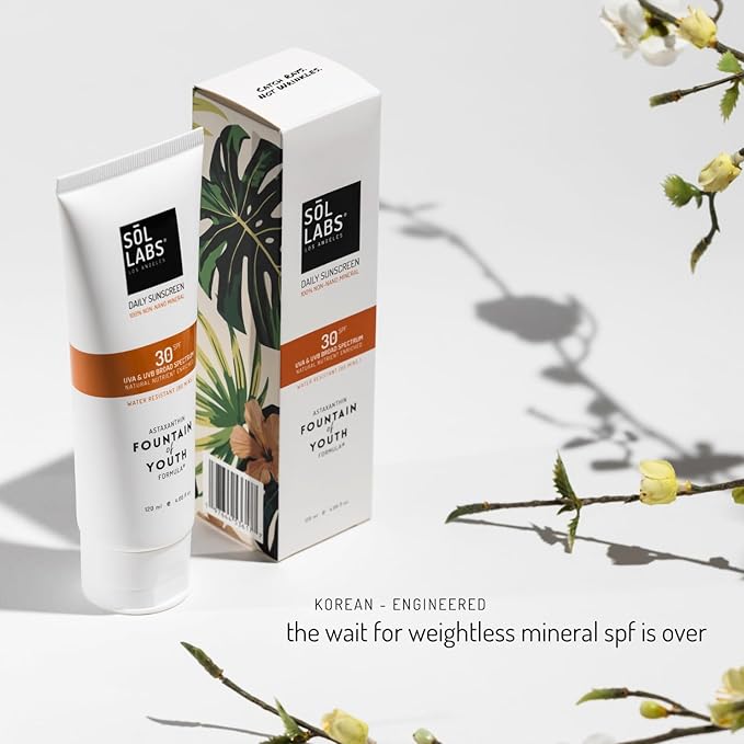 Natural Mineral Sun Screen SPF 30 for Face & Body – Lightweight, Hydrating & Moisturizing Sunscreen – Daily Sunscreen Moisturizer, No White Cast Zinc Oxide, Reef-Safe Korean Skin Care-GlimoraGlow