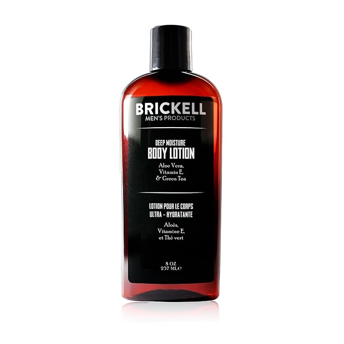 Brickell Men's Deep Moisture Body Lotion for Men, Natural and Organic Protects and Hydrates Dry Skin, 8 Ounce, Scented-GlimoraGlow