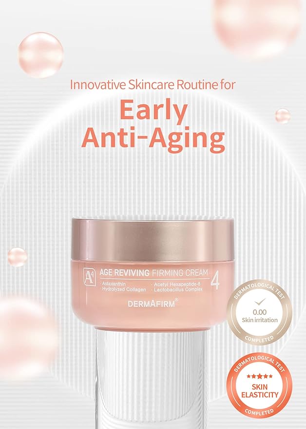 Dermafirm Age Reviving Firming Cream Facial Moisturizer A4 | Hydrating Face Moisturizer for Pore Firming & Skin Elasticity w/Collagen, Astasome & Peptide | No Animal Trials No Paraben 1.69 fl oz-GlimoraGlow
