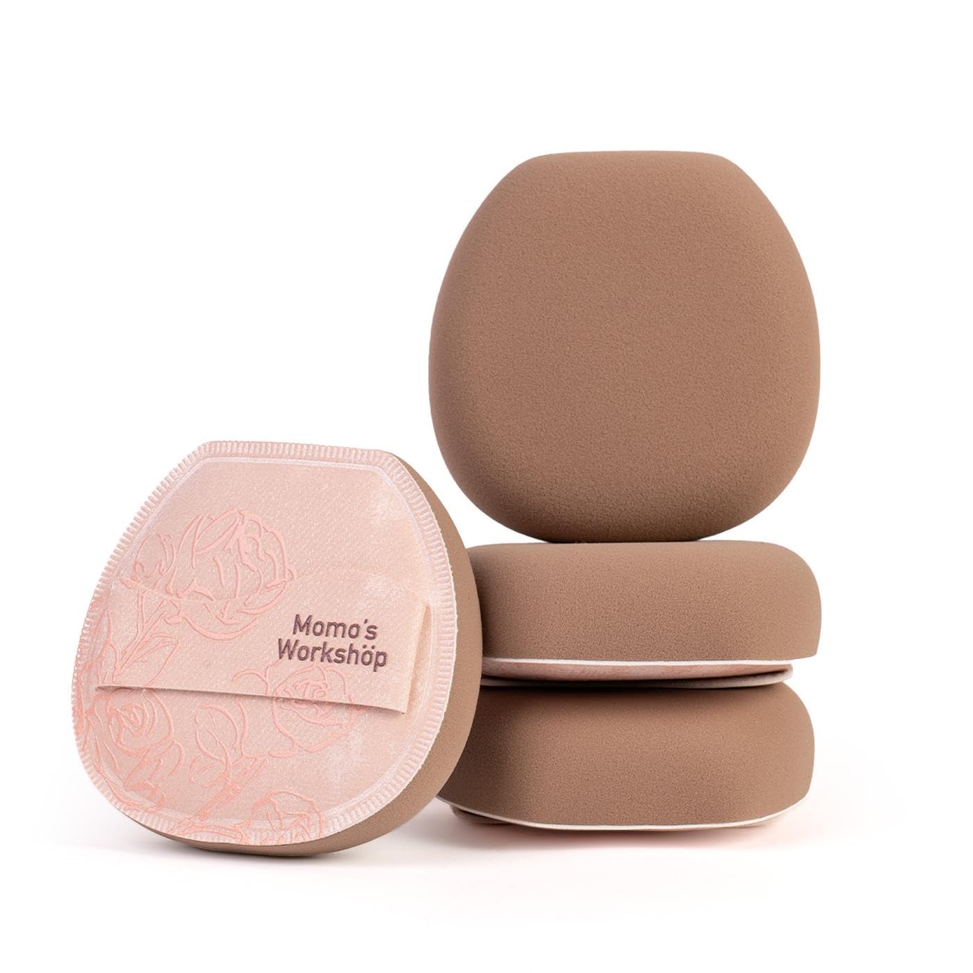 Makeup Sponge, Rubycell, Flat-cut Shape,Foundation Sponges with Glossy PU Leather, for Liquid/Sheer Foundations, Cosmetic Puff, Medium Bounce,Travel Friendly & Reusable,2pcs & Storage Case-GlimoraGlow