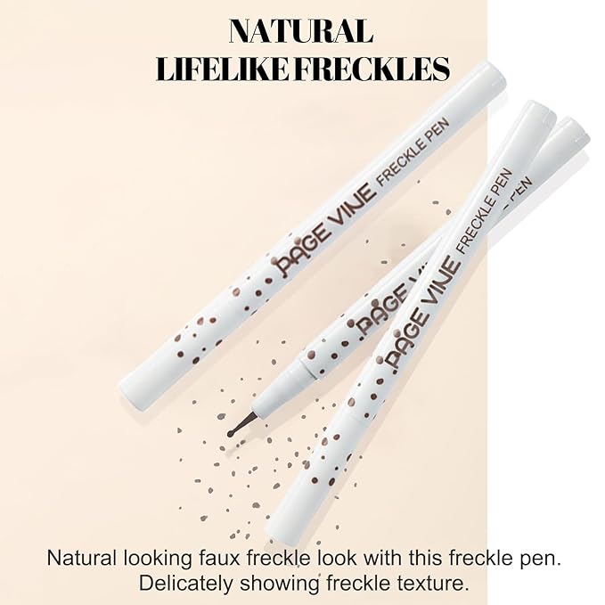 2 Pack Freckle Pen,Liquid Face Fake Freckles Makeup Pen to Create Natural Freckle Makeup and Freck beauty,Fake Freckles Waterproof for Lifelike Sunkissed Makeup,Mole Pen (01Light+03Dark)-GlimoraGlow