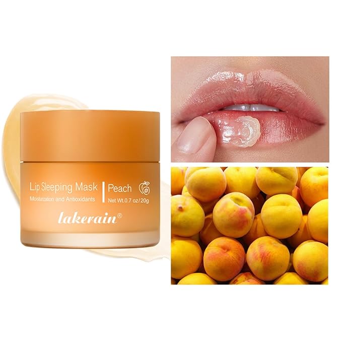 Hydrating Lip Sleeping Mask, Long Lasting Hydrating Night Lip Balms for Intensive Moisturizing and Care, Prevention Dry and Crack (PEACH) 0.7 OZ-GlimoraGlow