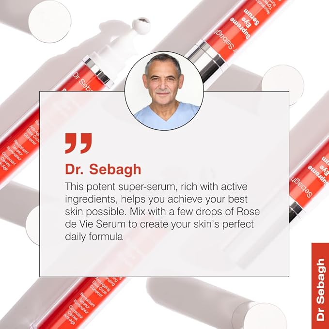 Dr Sebagh® Suprême Under Eye Tightening Serum [ADVANCED ROLL-ON FORMULA] - Under Eye Dark Circle, Puffiness, Fine Lines & Eye Bags Remover - Eye Serum Anti-Aging Wrinkles - Eye Treatment (0.51 fl Oz)-GlimoraGlow