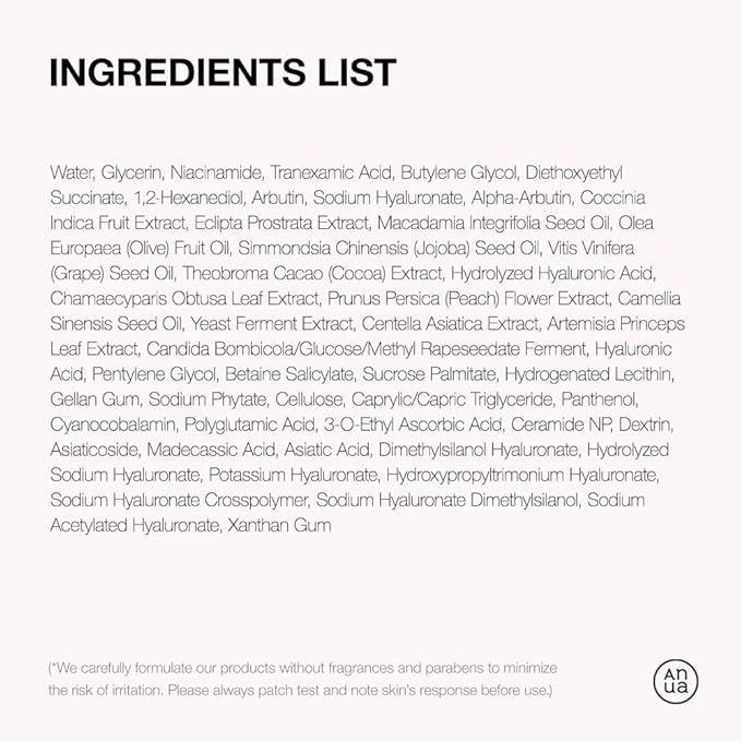 ANUA Niacinamide 10 + TXA 4 Serum, Hyaluronic Acid, Tranexamic acid, Facial Serum for Glass Skin, Clarifying, Radiant Complexion with Natural Color, Korean Skin Care (30ml /1.01 fl.oz)-GlimoraGlow