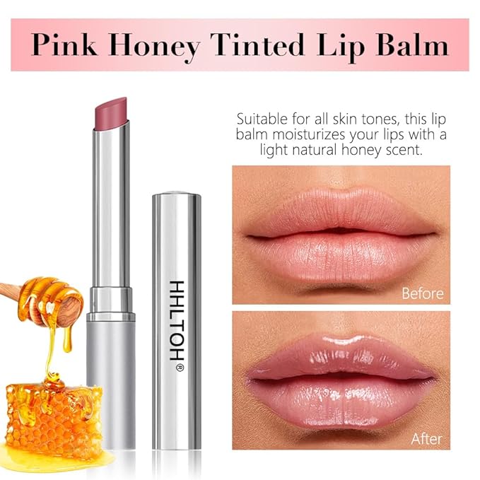 1PCS Orange Pink Honey Tinted Lip Balm Lipstain Lip Tint - Sheer Hydrating Long-Lasting Lipstick for Women All Skin Tones - Moisturizing Lip Gloss, Nourishing Lip Balm with Natural Cherry Tint-GlimoraGlow