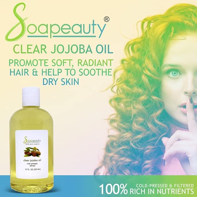Soapeauty Clear Jojoba Oil | 100% Pure & Natural | Refined, Cold Pressed, Hexane Free | Moisturizing Oil for Skin, Face, Hair & Nails | 7 Pound-GlimoraGlow
