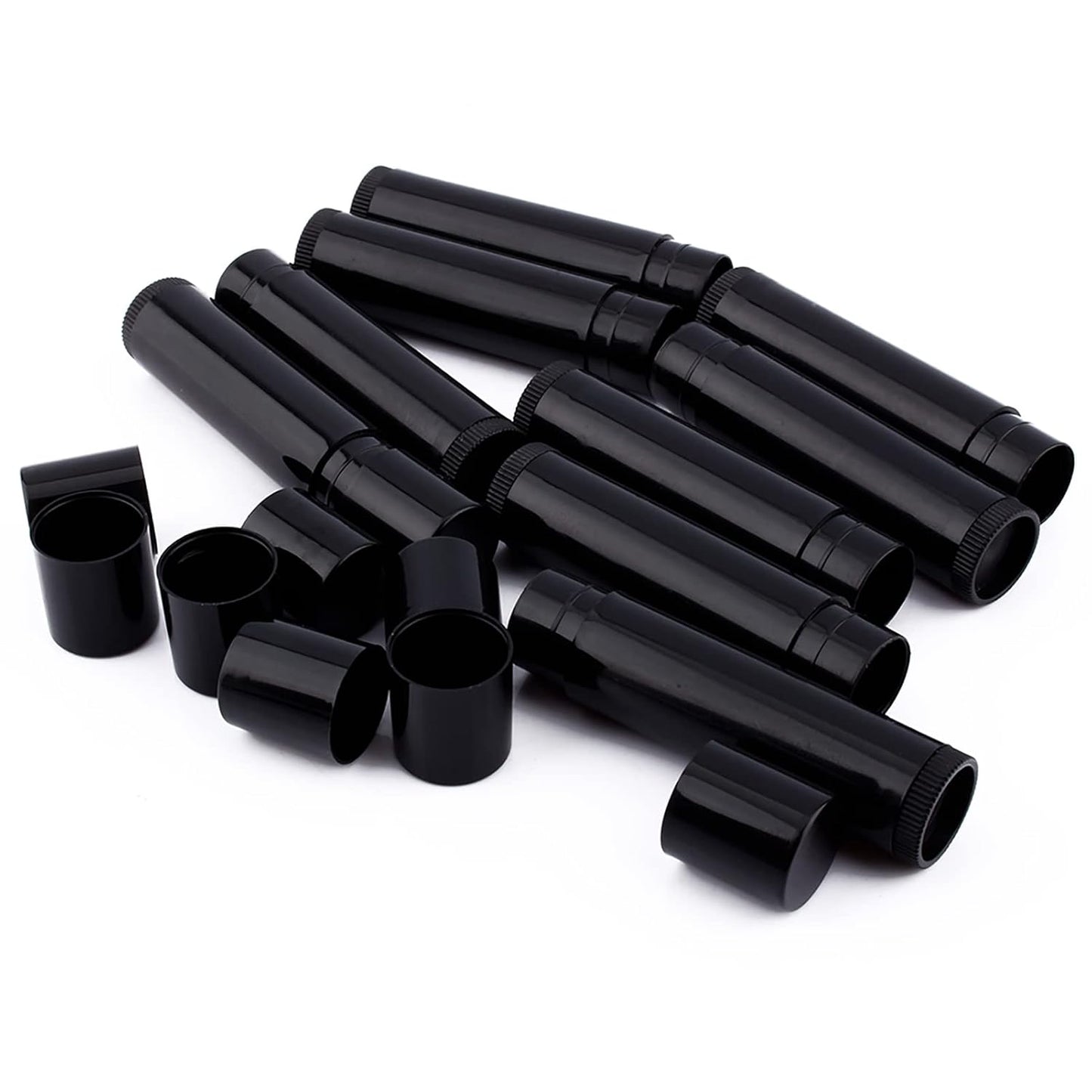 100 PCS Lip Balm Containers, 5 ML Chapstick Tubes Empty, Lip Balm Tubes, with Cap, for Girls, Lip Gloss 62 MM x 14 MM, Black-GlimoraGlow