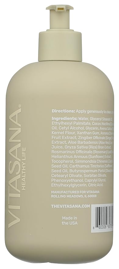 Vitasana Hydrating Hand & Body Lotion, 16 oz – Fragrance‑Free, 99% Plant‑Derived with 2% Colloidal Oatmeal, EWG Verified, Hypoallergenic, Paraben‑Free, Sulfate‑Free, Cruelty‑Free-GlimoraGlow
