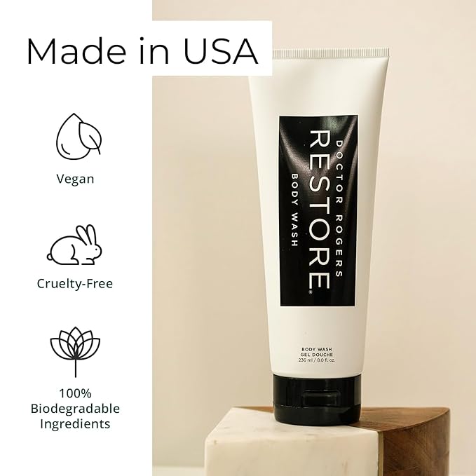 Doctor Rogers Hydrating Body Wash, Moisturizing Shower Cleanser, Dermatologist-Created Bath Soap For Women & Men, Cleanses & Repairs the Skin Barrier, Paraben & Sulfate-Free, 236 ml / 8 fl oz-GlimoraGlow