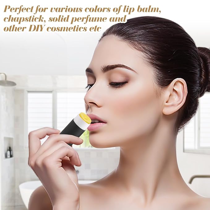 10 Pcs 25g Paperboard Lip Balm Tubes Refillable Krafts Paper Lipstick Tube Round Cardboard Empty Lip Gloss Container Holder Tubes for DIY Chapstick Salve Cosmetic Lotion Solid Perfume - Black-GlimoraGlow