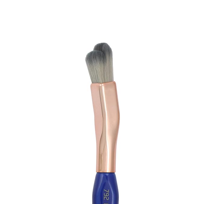 Bdellium Tools Professional Makeup Brush - Golden Triangle 792 Eye Double Dome Blender - With All Vegan and Soft Synthetic Fibers, For Effortless Application and Blending (Blue, 1pc)-GlimoraGlow