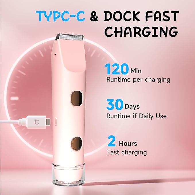 2 in 1 Bikini Trimmer for Women, Smooth and Painless Electric Razors for Women, IPX7 Waterproof Women's Electric Shaver, Rechargeable Bikini Underarm Legs Arm Body Face Trimmer Womens Shaver (Pink)-GlimoraGlow