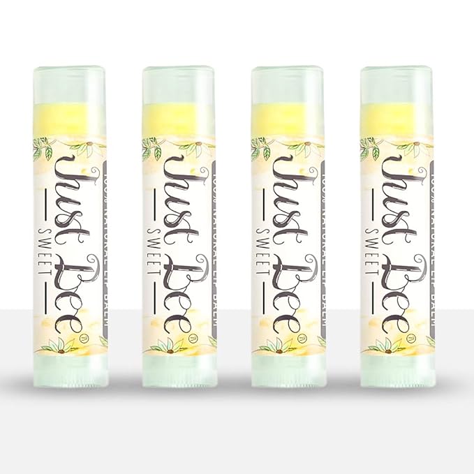 100% Natural Beeswax Lip Balm with Organic Oils (Sweet Honey, 4 pack)-GlimoraGlow