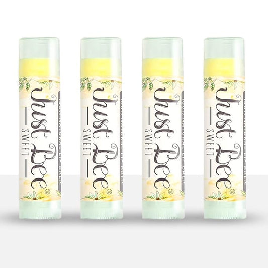 100% Natural Beeswax Lip Balm with Organic Oils (Sweet Honey, 4 pack)-GlimoraGlow